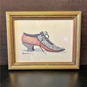 VINTAGE Peggy Abrams Antique Shoes Wall Art